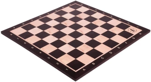 Smoked Oak & Maple Wooden Chess Board - 2.25" with Notation & Logo