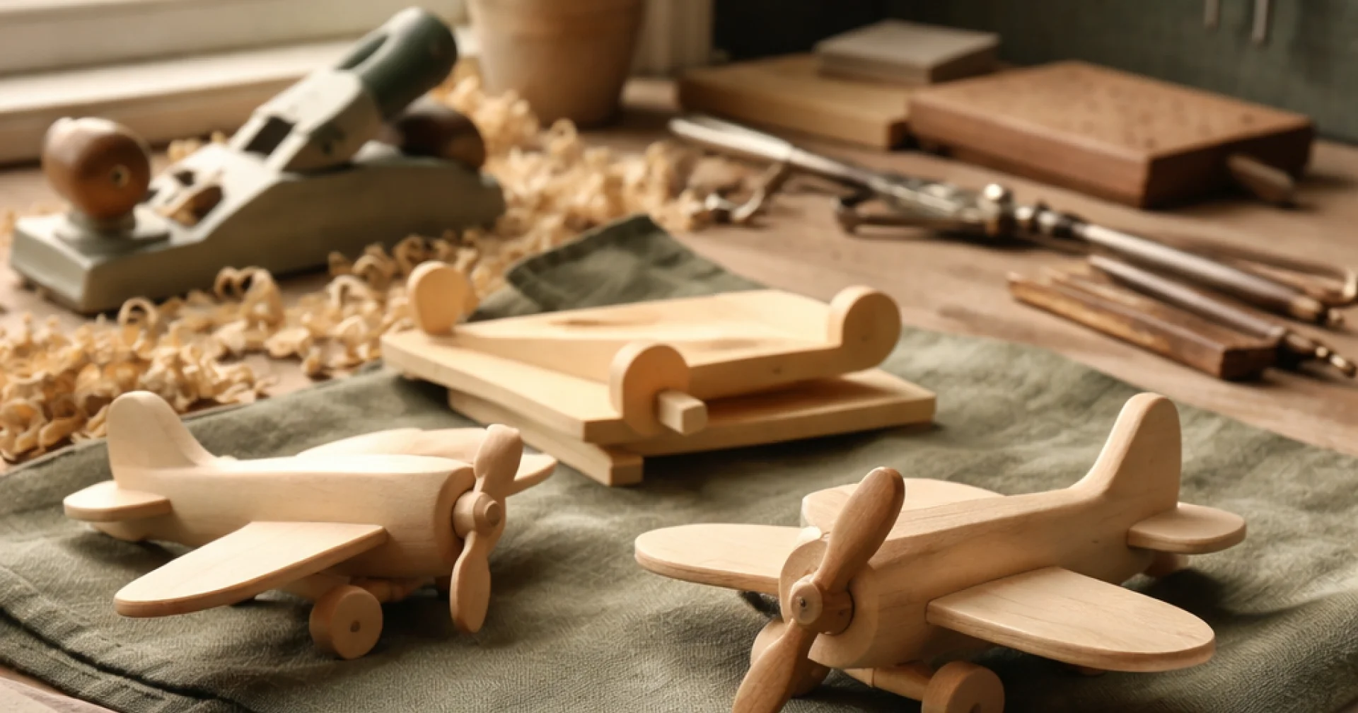 Refined wooden toy airplanes for children who love timeless play