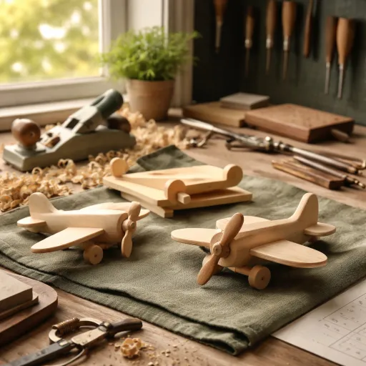 Refined wooden toy airplanes for children who love timeless play
