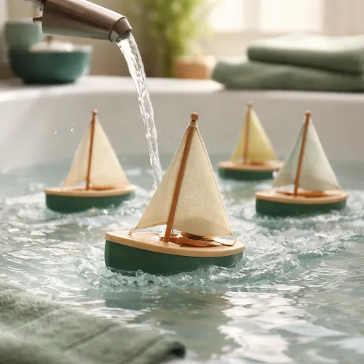 Refined boat bath toy sets that turn water play into a mini regatta