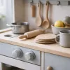Le Toy Van's wooden kitchen, four years in: what the paint looks like now and what still gets used daily