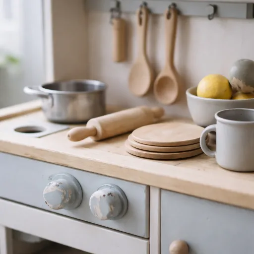 Le Toy Van's wooden kitchen, four years in: what the paint looks like now and what still gets used daily