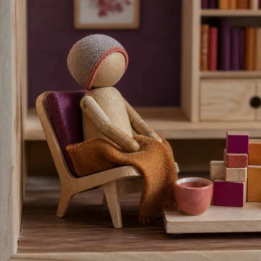 Elegant wooden dolls for a refined dolls house world