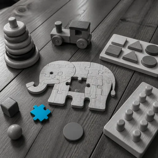 Elevating preschool play with an elephant puzzle in luxury wooden art